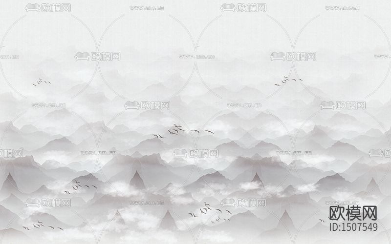 山水云影水墨画下载（渲染图2）