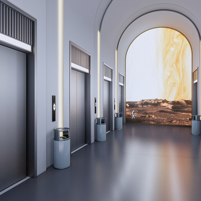  现代楼梯间su模型 