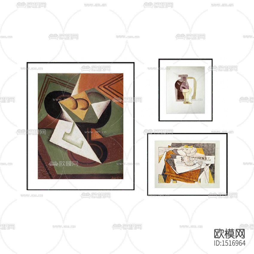 北欧简约创意抽象几何线条装饰画下载