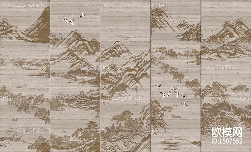 西湖风景水墨画拼花瓷砖