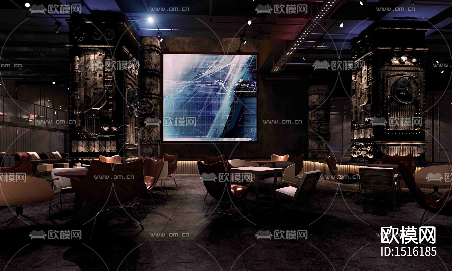 酒吧cad施工图下载（渲染图4）