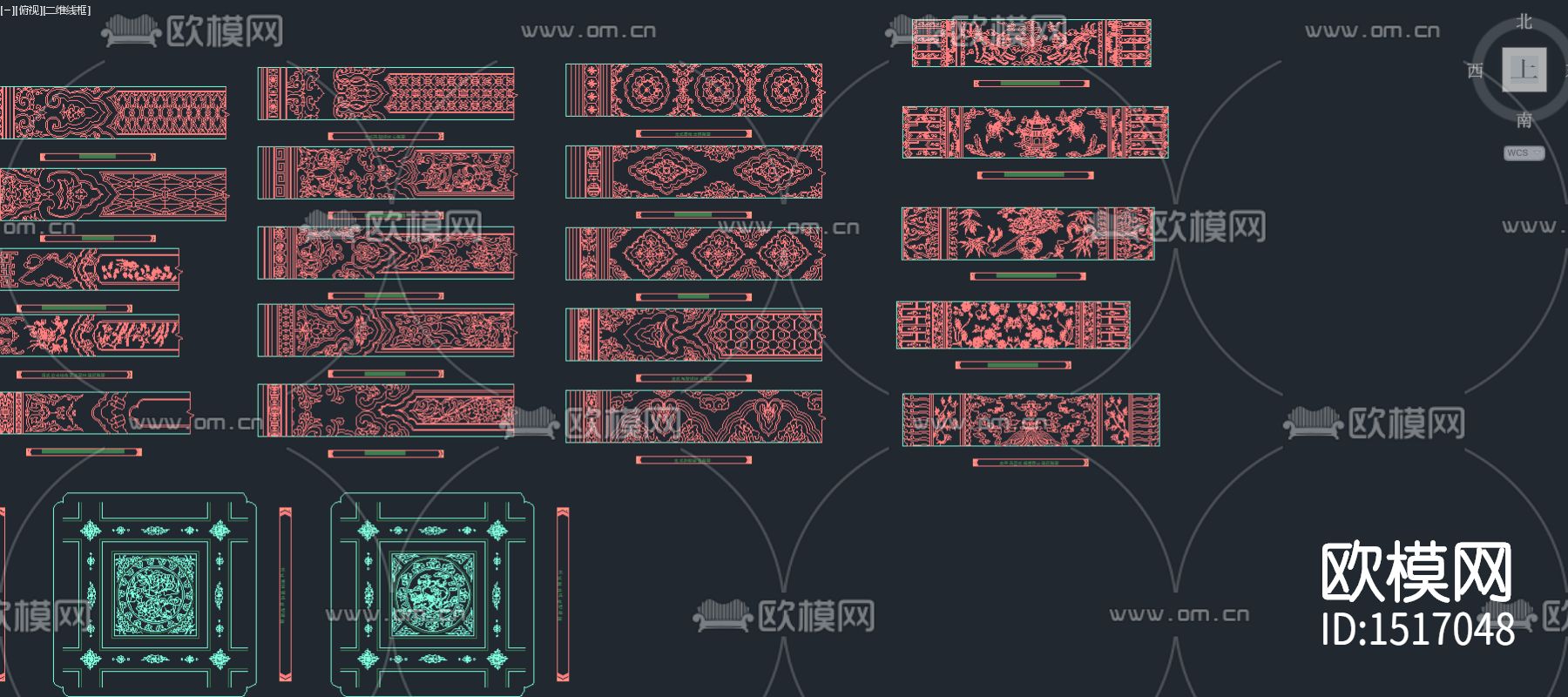 中式雕花cad图库下载（渲染图3）