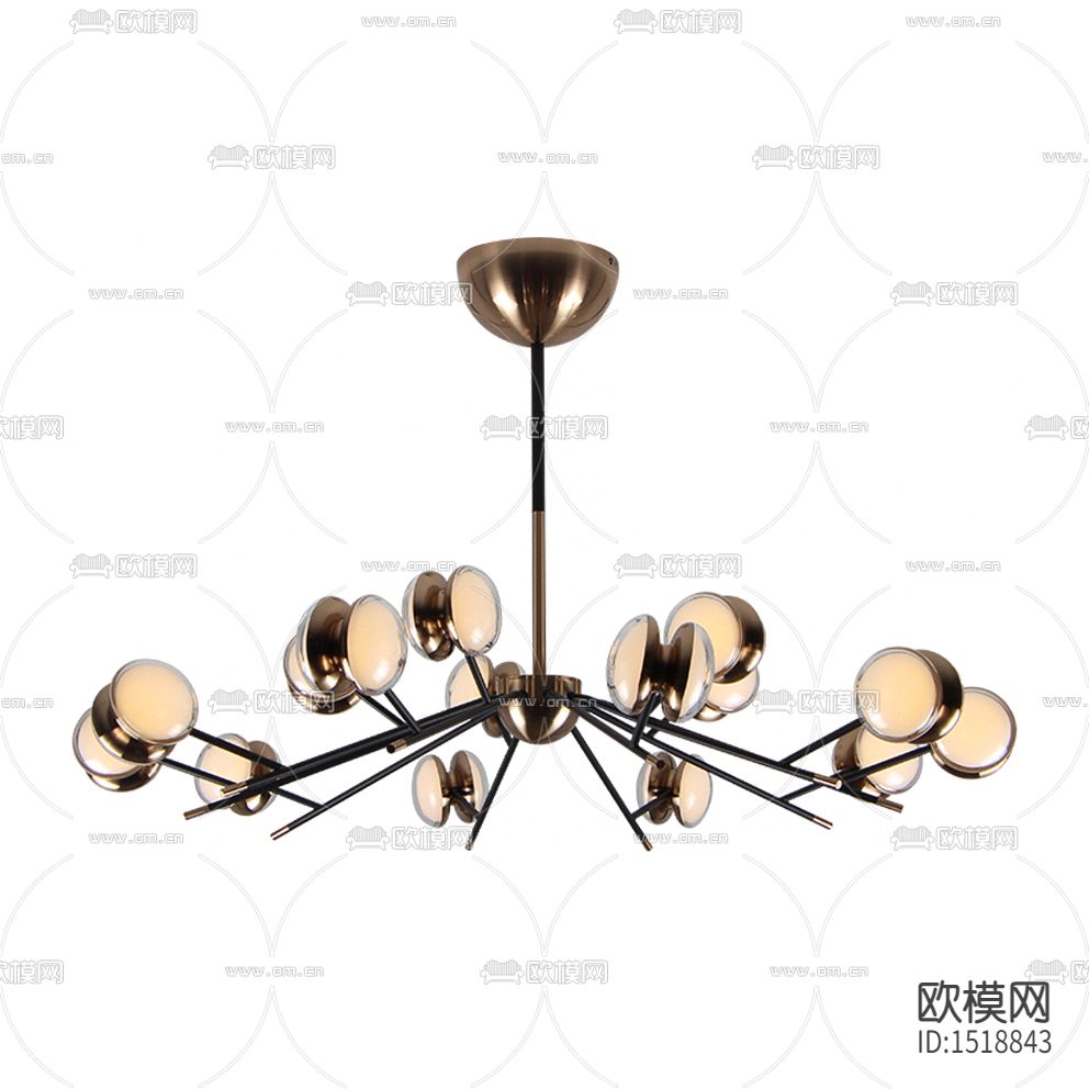 现代轻奢创意金属玻璃吊灯下载