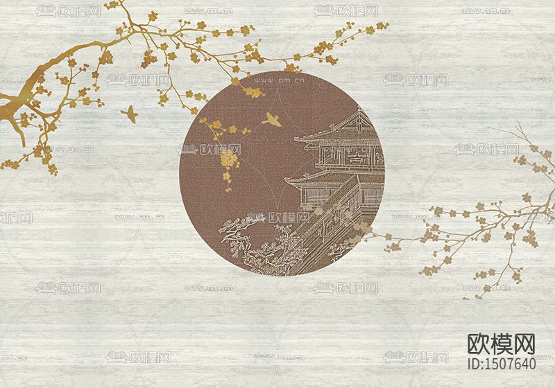 梅花阁楼圆月