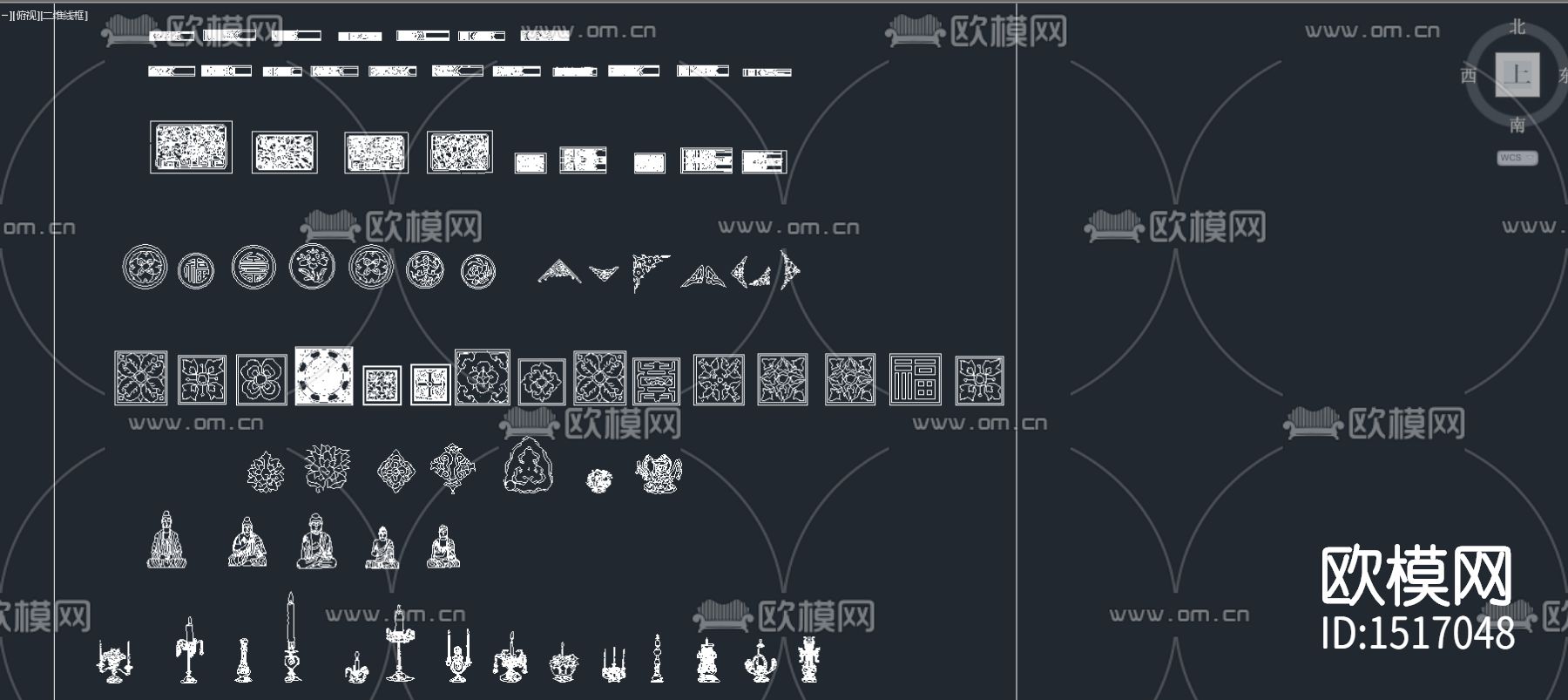 中式雕花cad图库下载（渲染图5）