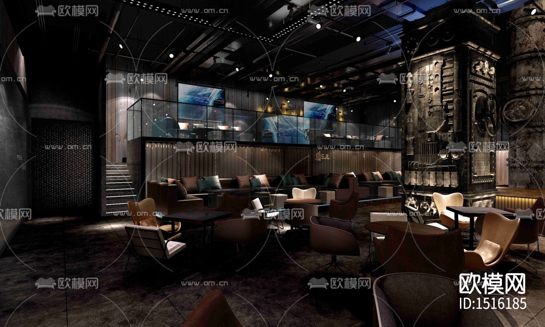 酒吧cad施工图下载（渲染图5）