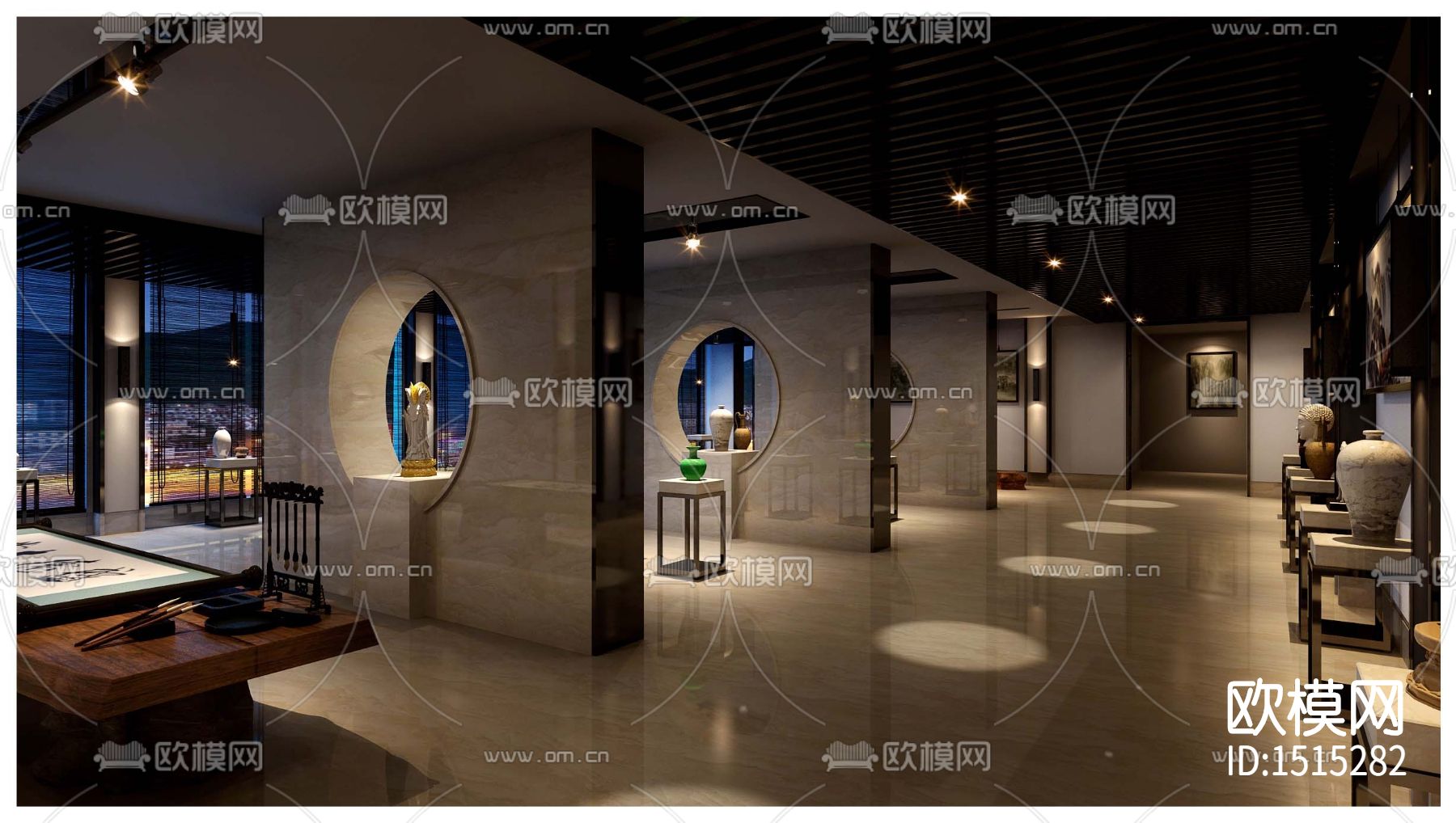 会所cad施工图下载（渲染图4）