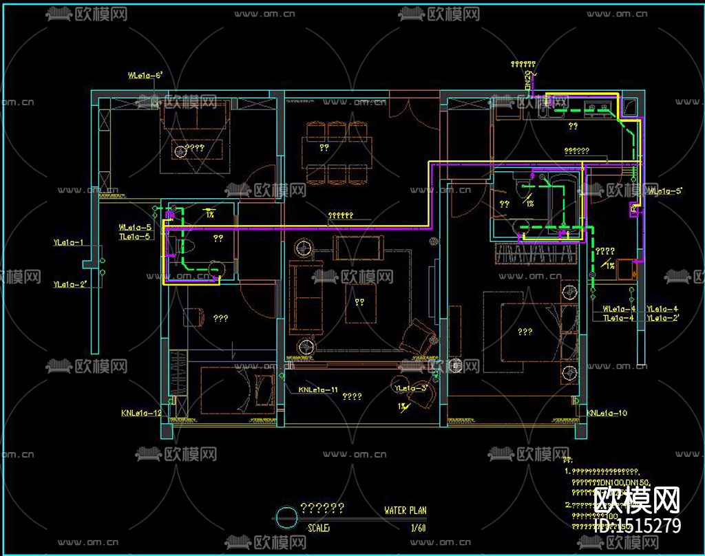 家装cad施工图下载（渲染图2）