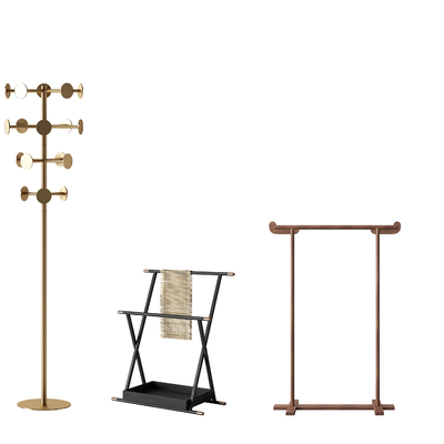  现代衣服架晾衣架su模型 