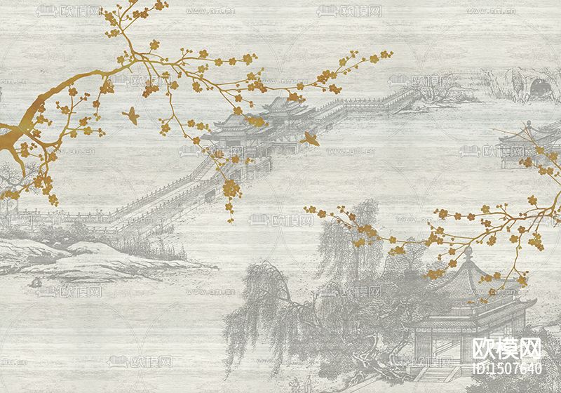 梅花阁楼圆月