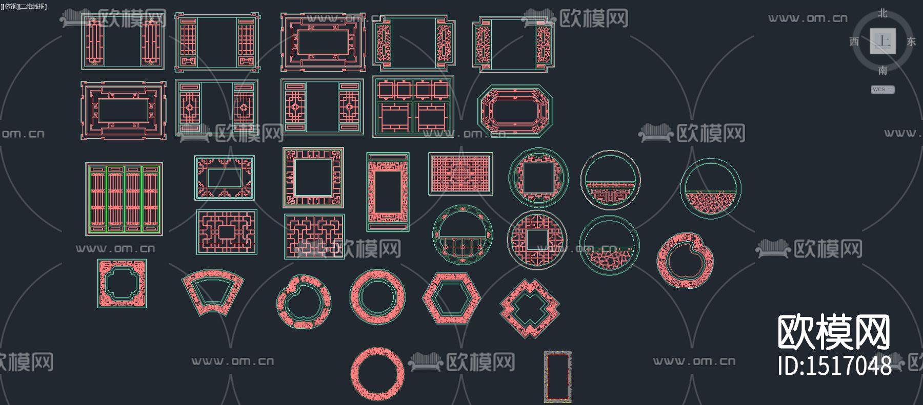 中式雕花cad图库下载（渲染图2）