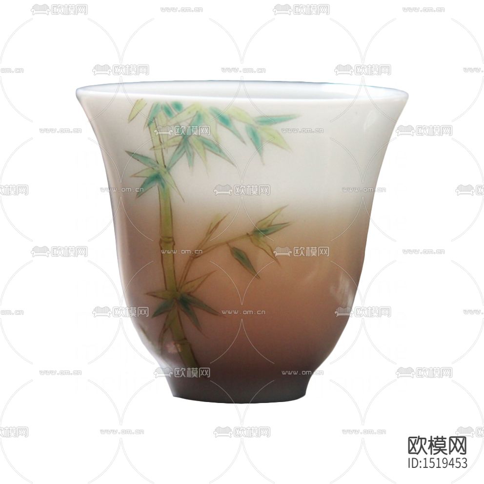 新中式彩釉竹子陶瓷茶杯