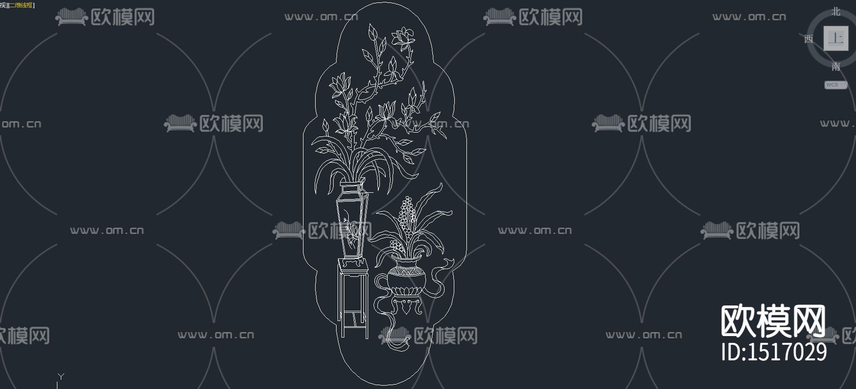 菊花兰花荷花雕花cad图库下载（渲染图5）