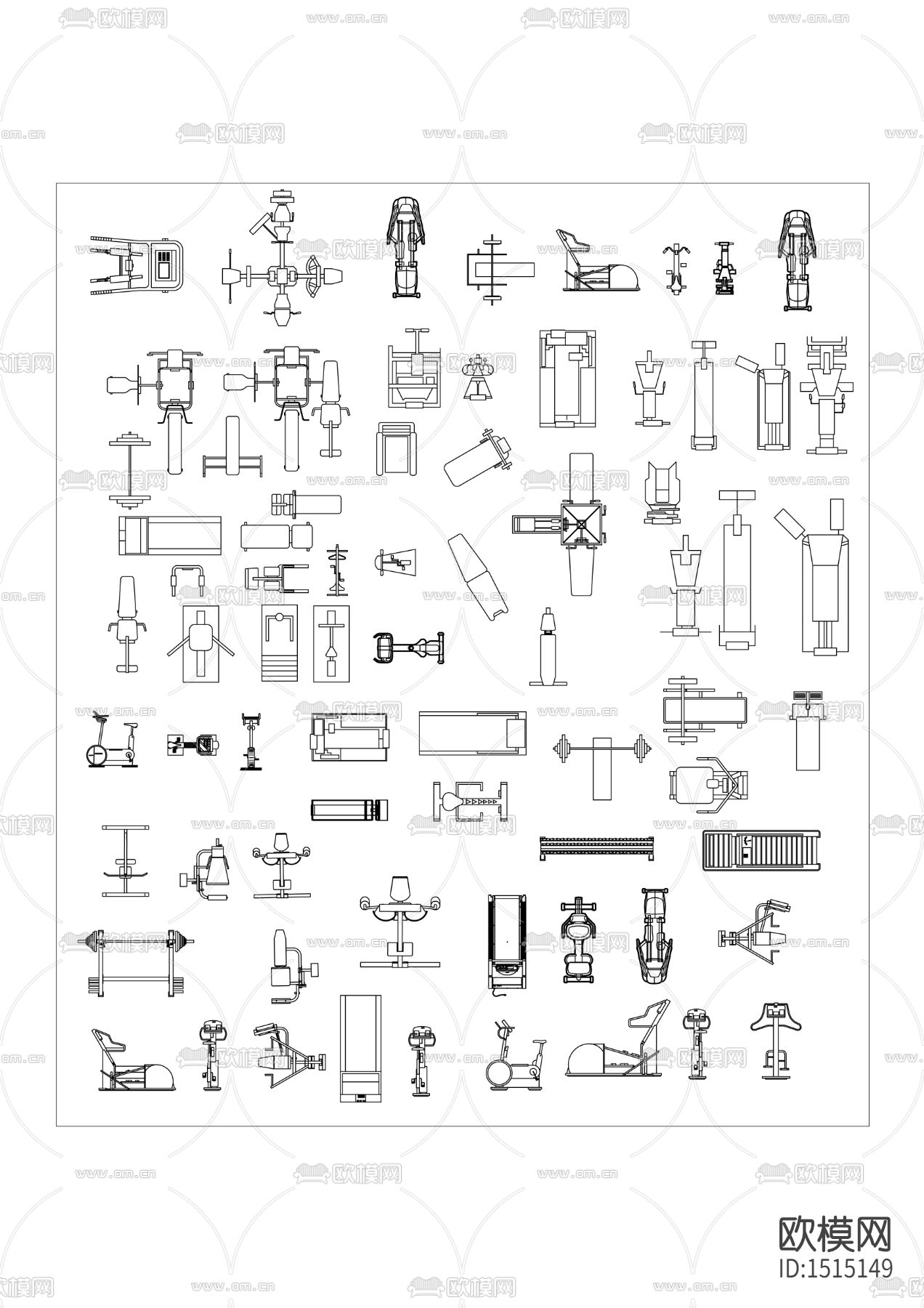 健身器材cad图库下载