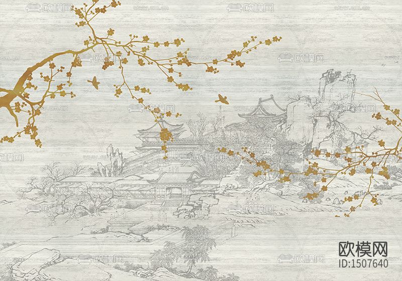 梅花阁楼圆月