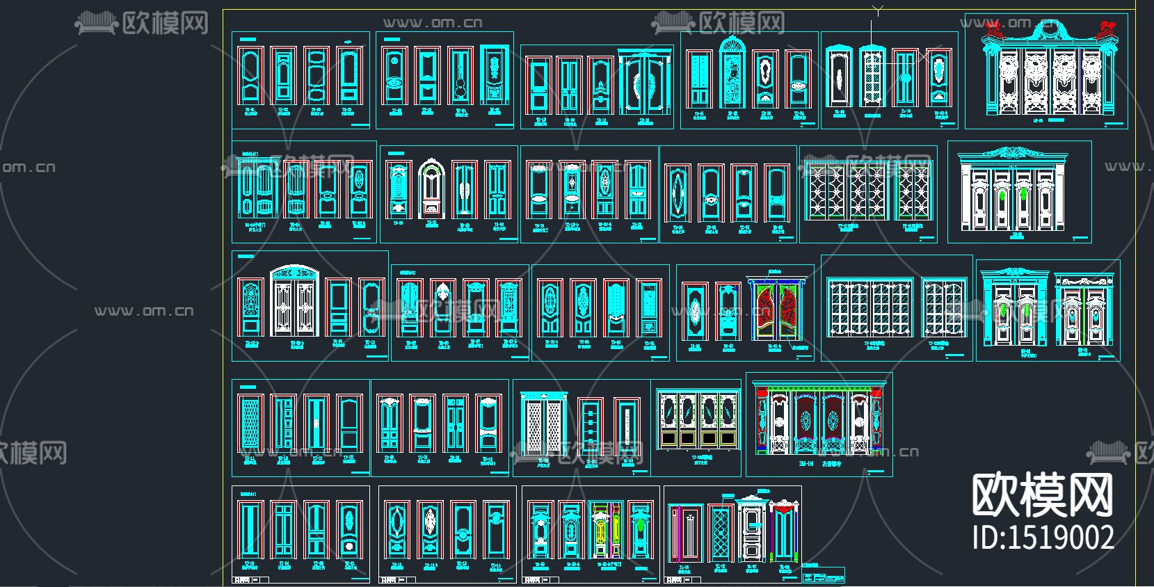 整木定制家居cad标准模块下载（渲染图3）