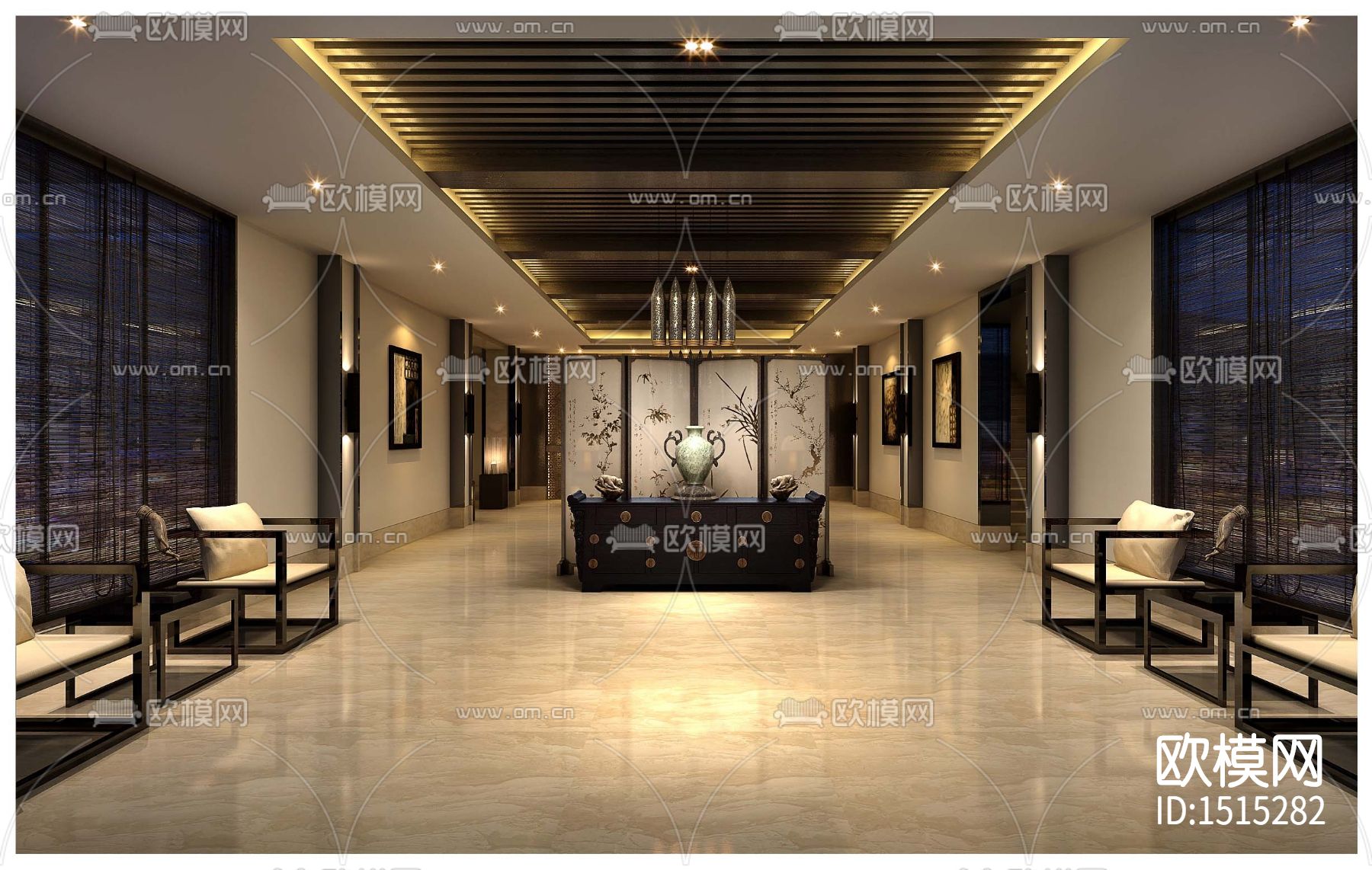 会所cad施工图下载（渲染图3）