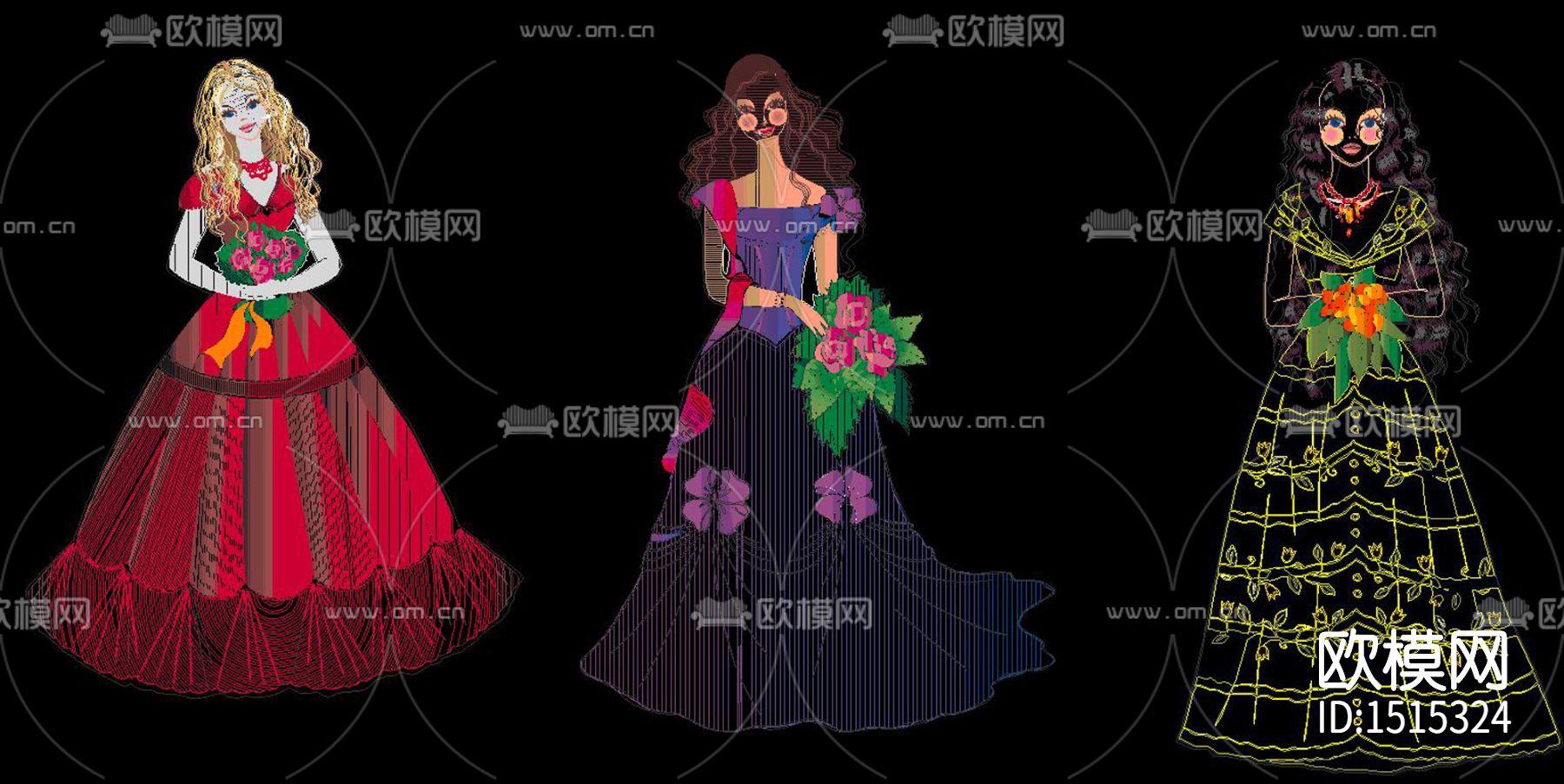 卡通公主cad图库下载（渲染图4）