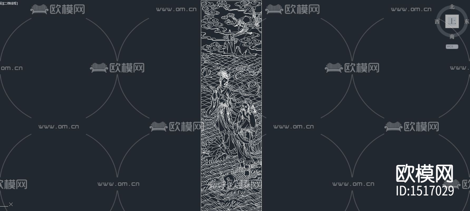 菊花兰花荷花雕花cad图库下载（渲染图2）