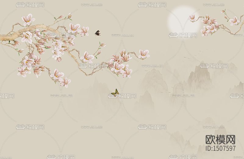 玉兰山水
