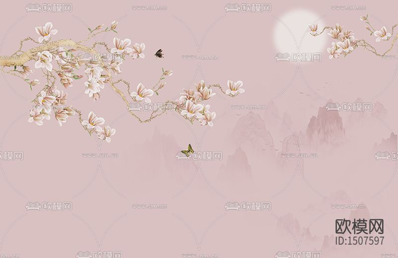 玉兰山水