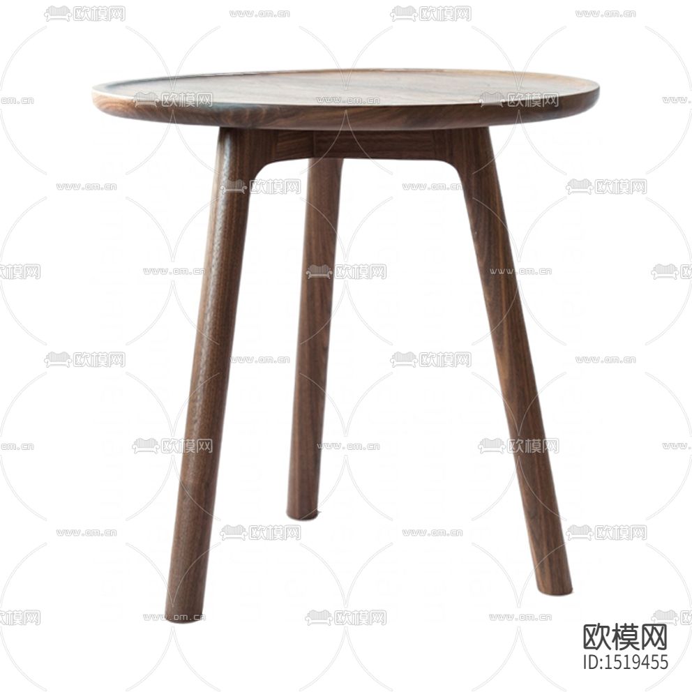 北欧简约实木圆形边几