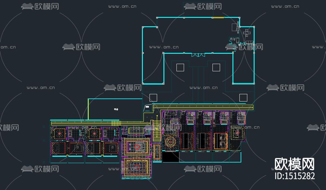 会所cad施工图下载（渲染图1）