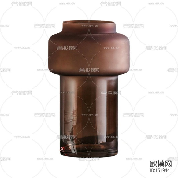 现代几何茶色磨砂玻璃花瓶下载