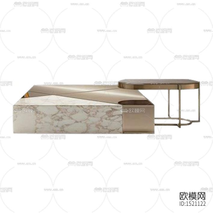 现代轻奢创意金属大理石茶几下载