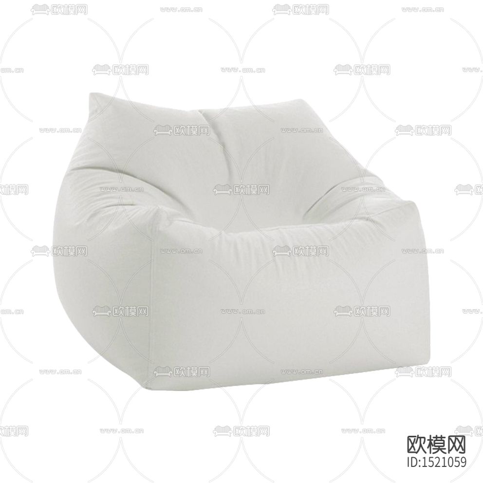 现代简约白色布艺懒人沙发下载