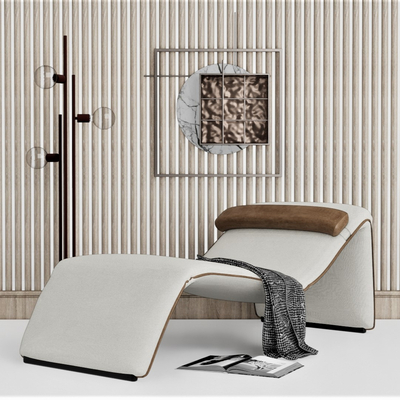  现代布艺躺椅su模型 