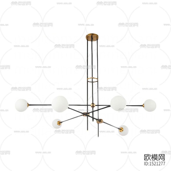 北欧极简金属玻璃吊灯下载