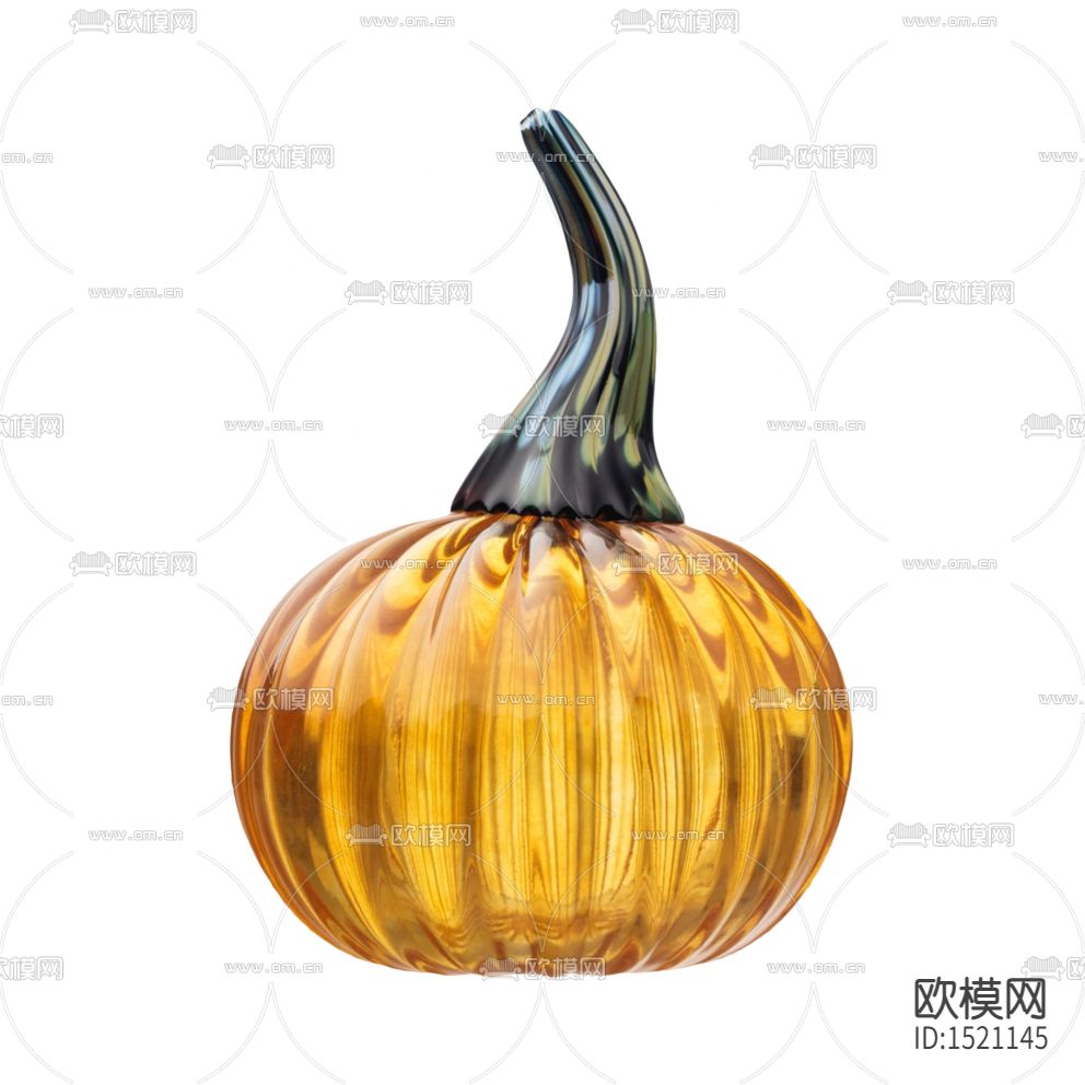 现代创意彩色玻璃南瓜摆件下载