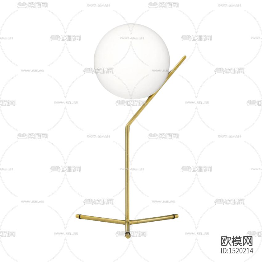 现代极简金属玻璃台灯下载