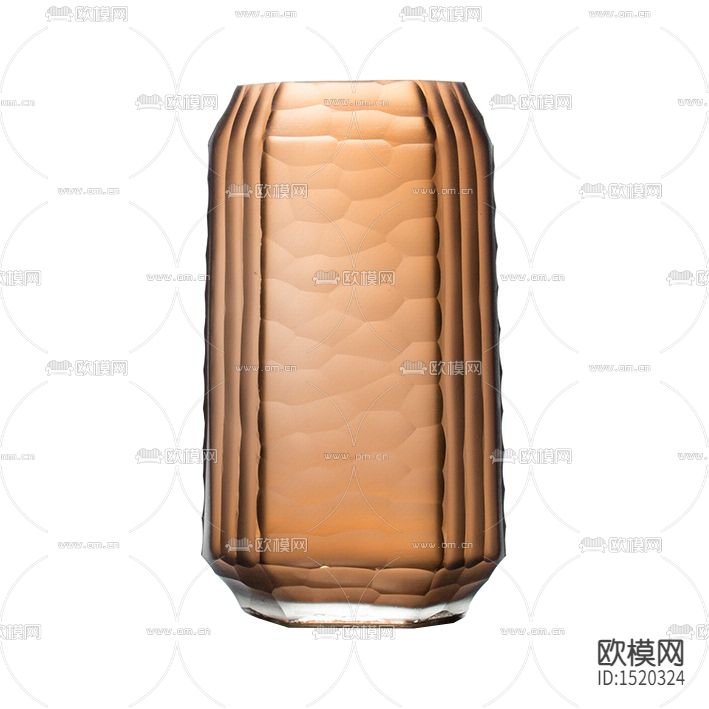 现代创意橙色玻璃花瓶下载