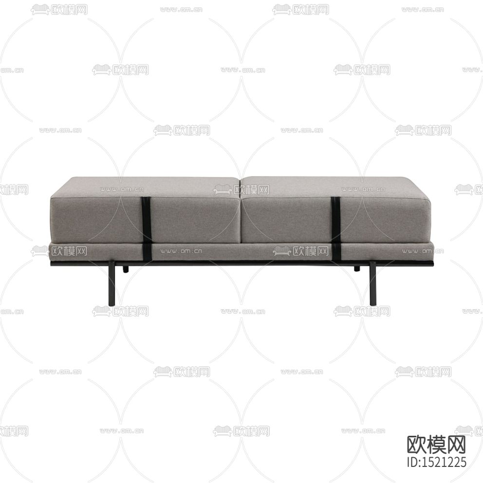 现代简约灰色布艺金属沙发凳下载