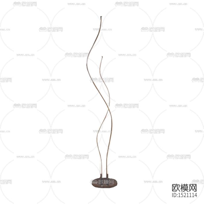 现代极简波浪条形金属玻璃落地灯下载