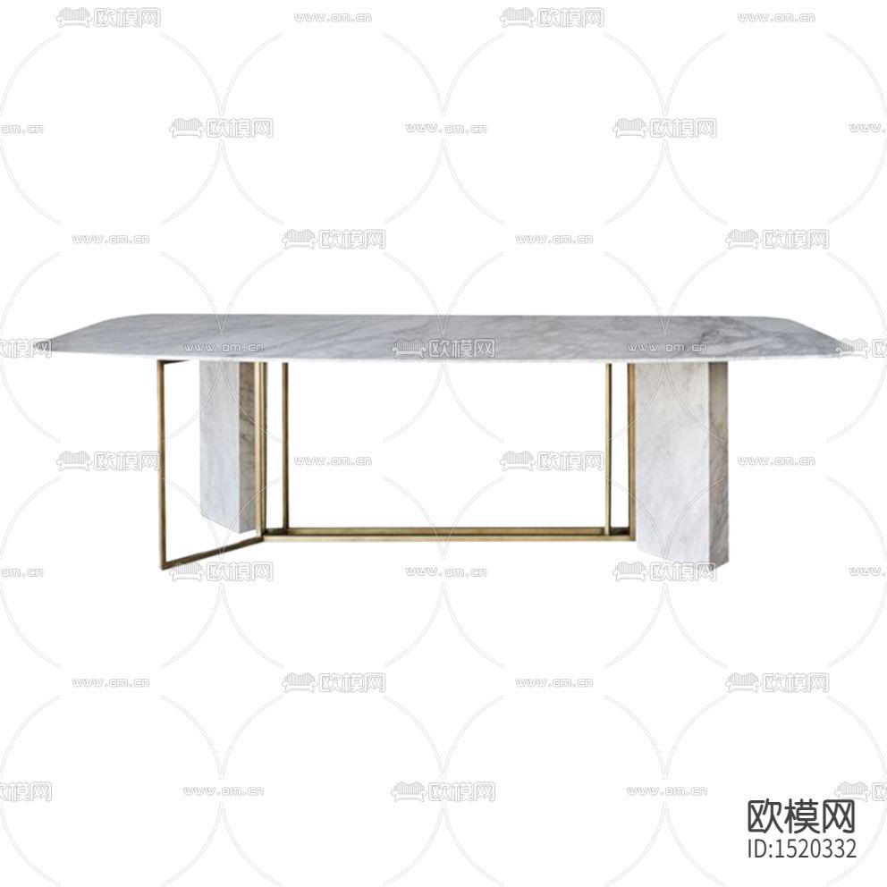 现代轻奢创意不锈钢大理石餐桌下载