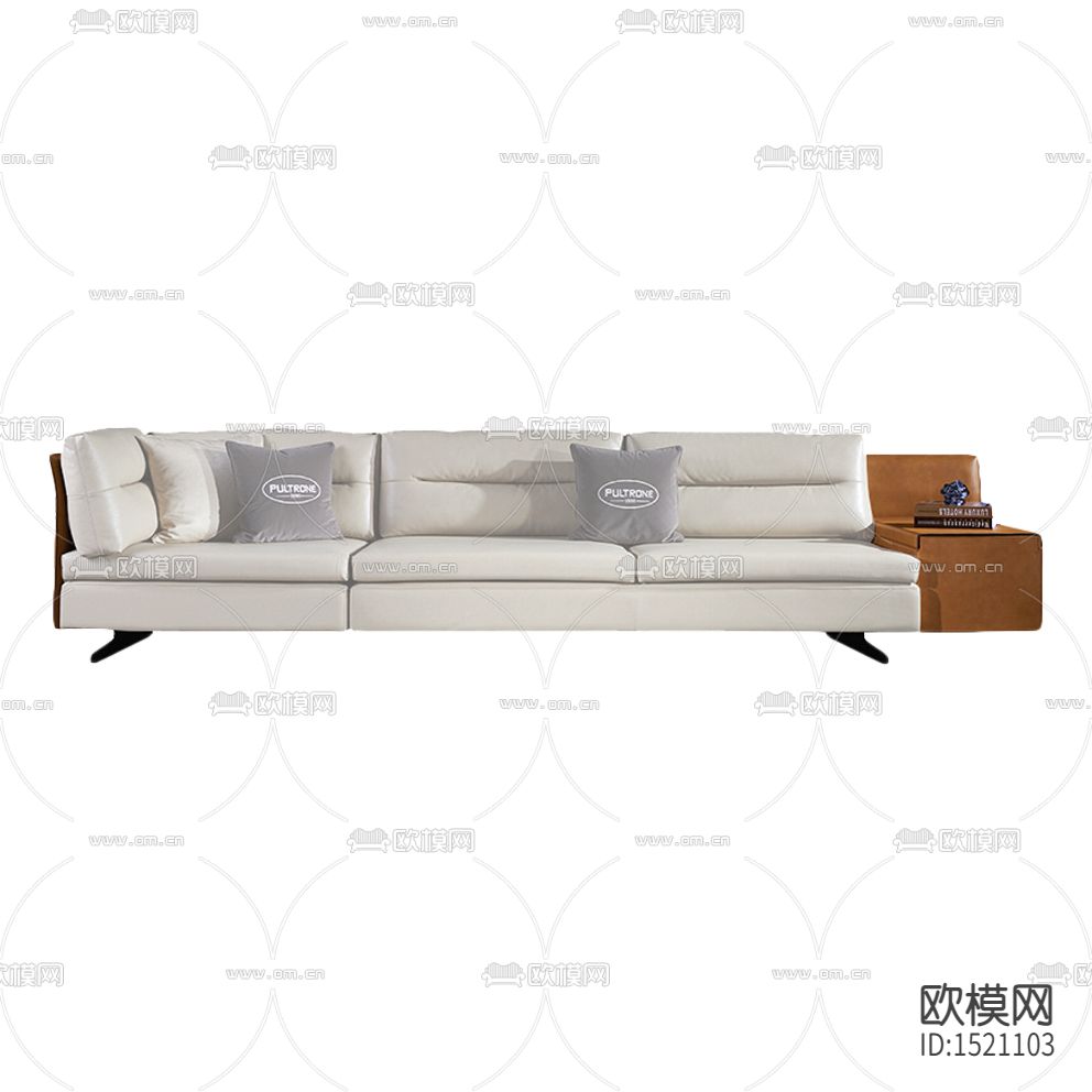 现代简约实木布艺多人沙发下载