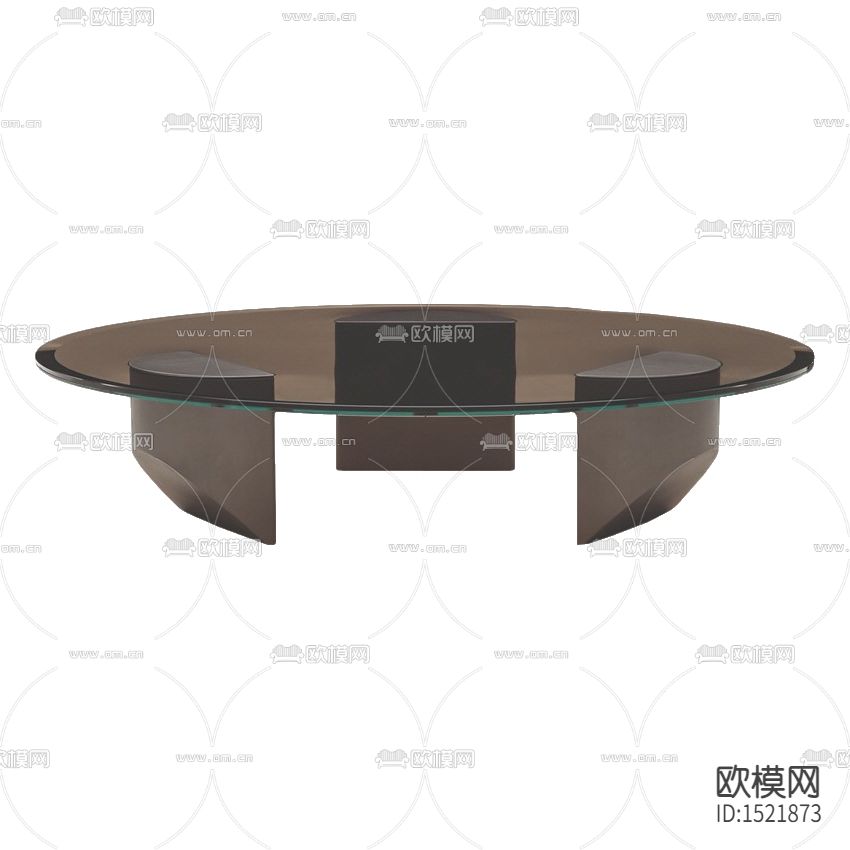现代简约茶色玻璃圆形茶几下载