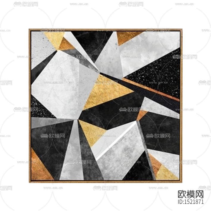 现代轻奢创意几何石材纹理装饰画下载