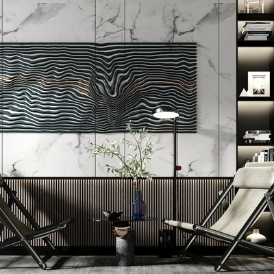  现代轻奢躺椅su模型 