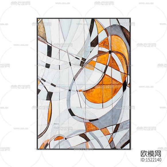 现代创意彩色几何纹理抽象装饰画下载