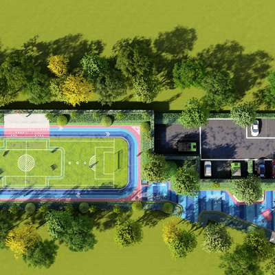  现代运动公园su模型 