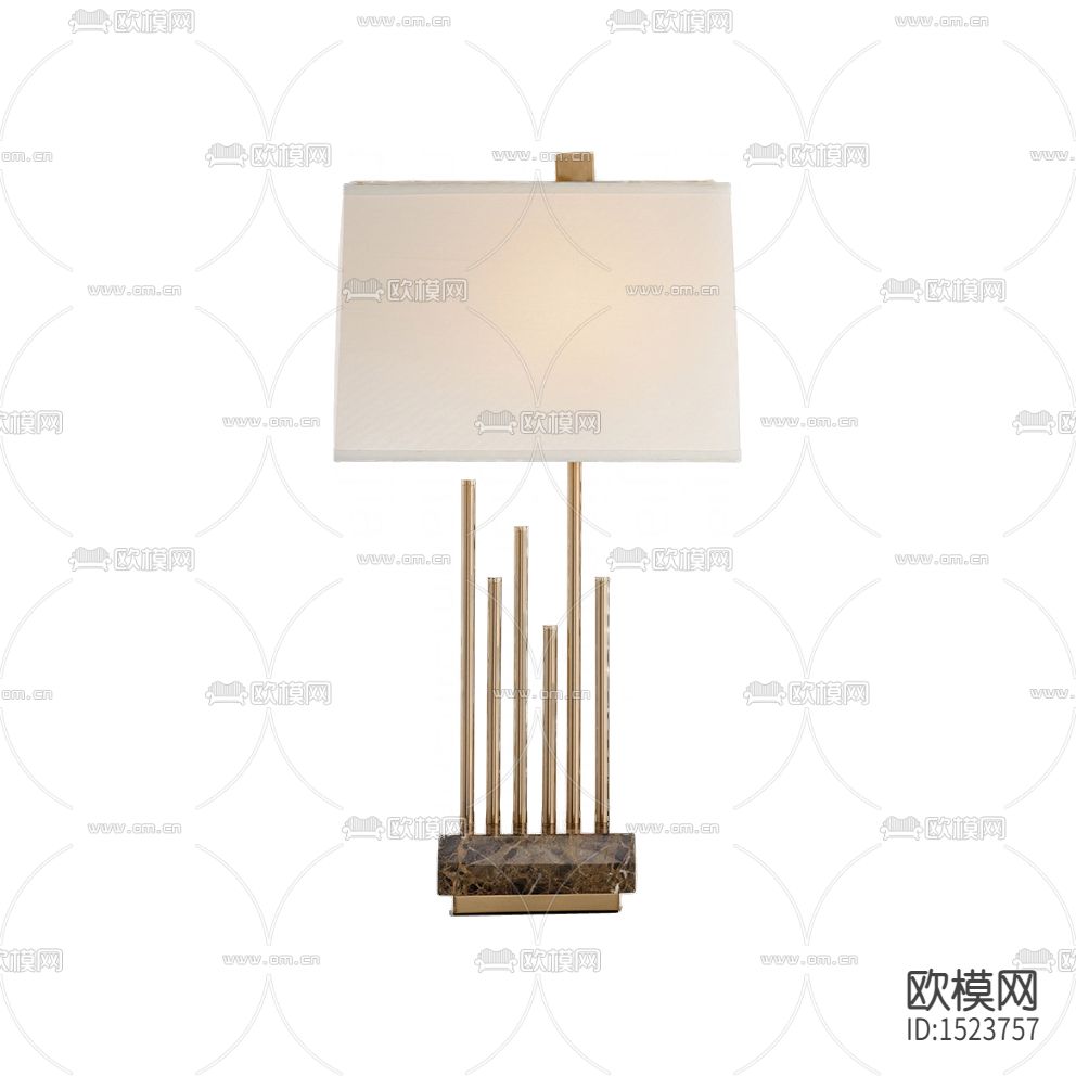 现代轻奢金属大理石台灯下载