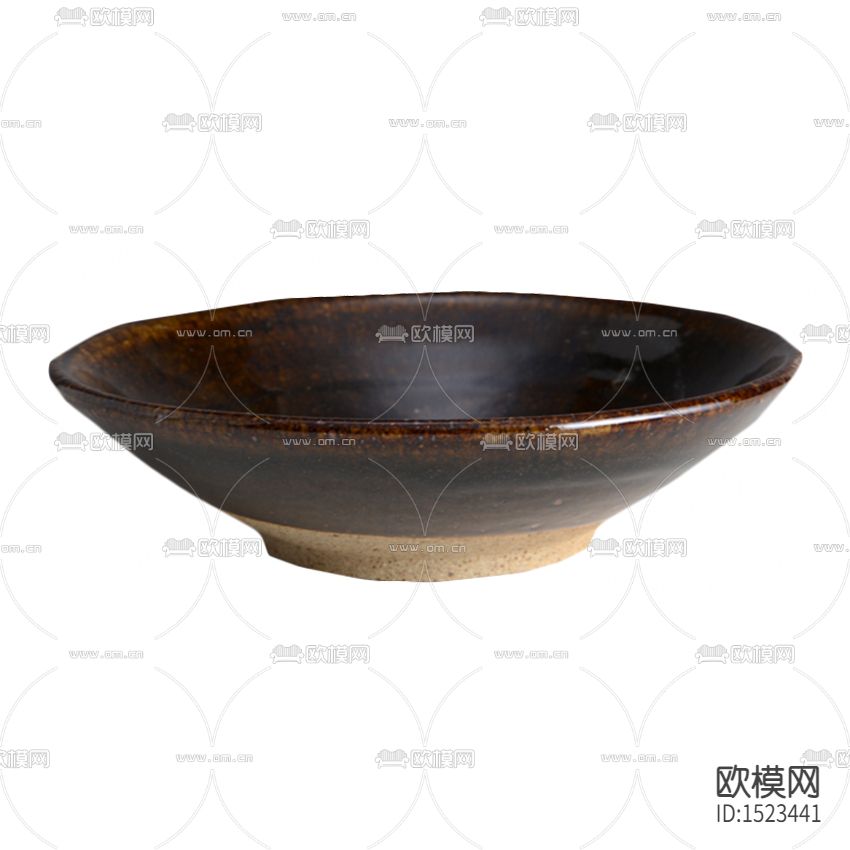 中式古典做旧土陶餐盘
