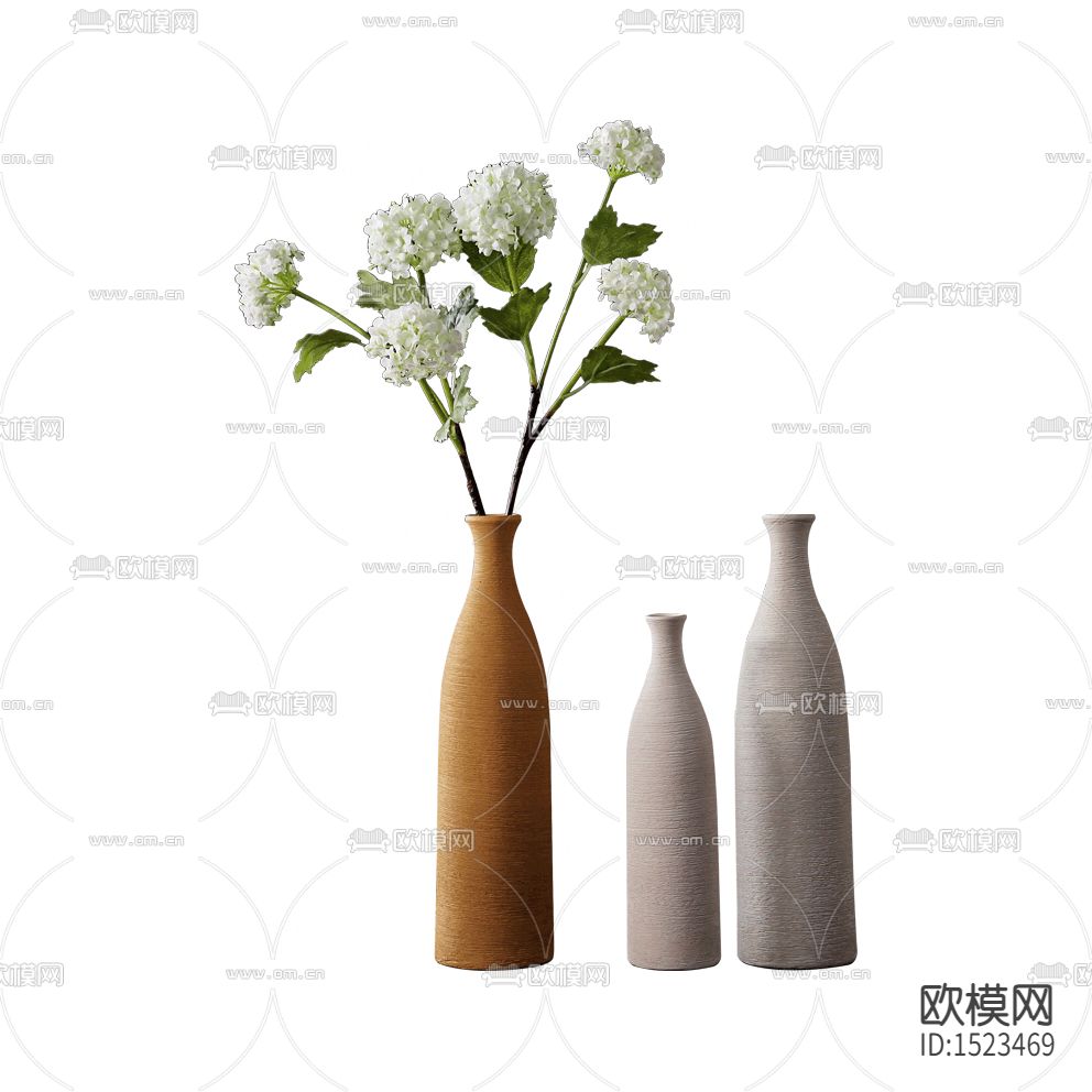 北欧手工拉丝陶瓷花瓶摆放绿植