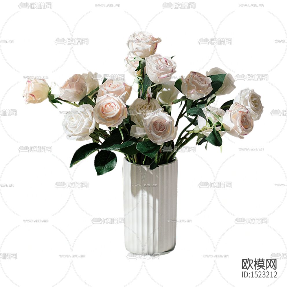 北欧简约白色陶瓷花瓶摆放花艺
