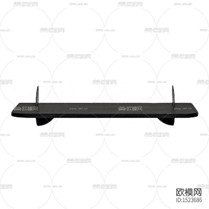 北欧简约黑色实木金属层板置物架