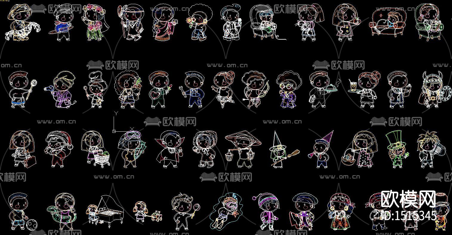 卡通人物cad图库下载（渲染图5）